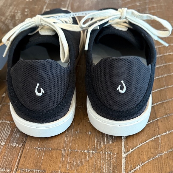 OluKai Pehuea Li Black and White Sand Canvas Sneakers NWT, Women’s 7 - Picture 3 of 7